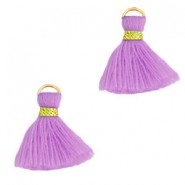 Ibiza style Tassel 1.5cm Gold-paisley purple